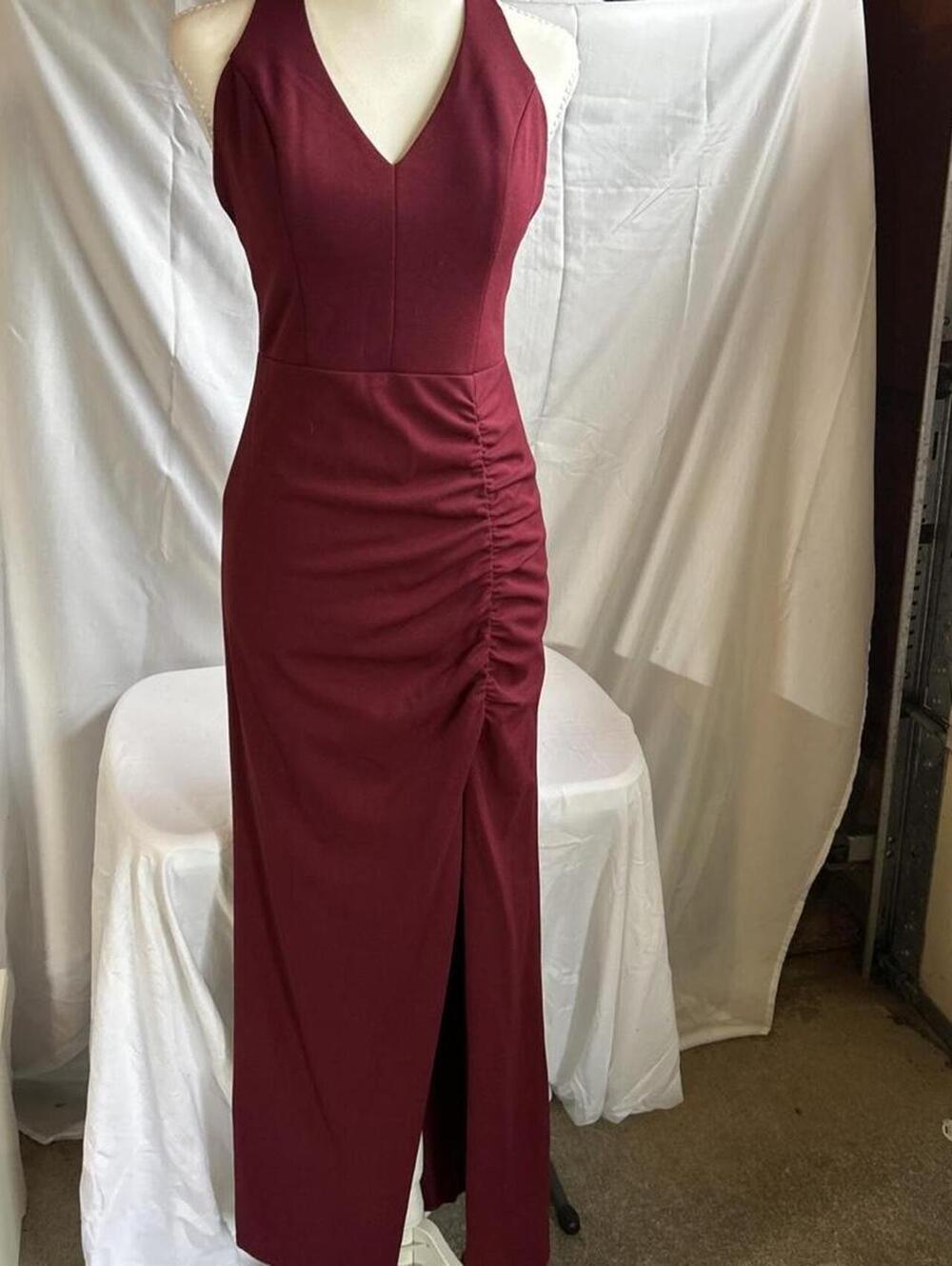 City Triangles Women's Burgundy and Red Dress
